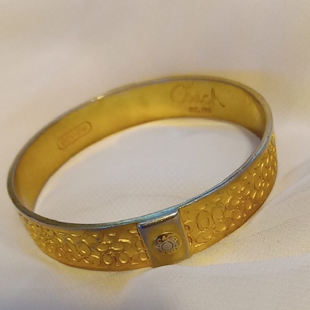 Coach Gold Intricate Pattern Bracelet